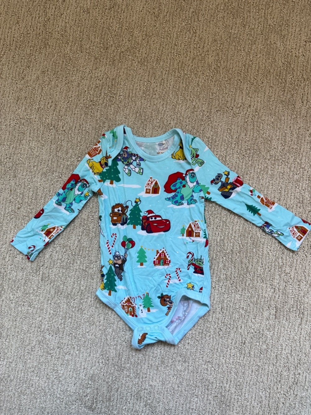 Little Sleepies Light Blue Pixar Long-Sleeve One-Piece 6-12months